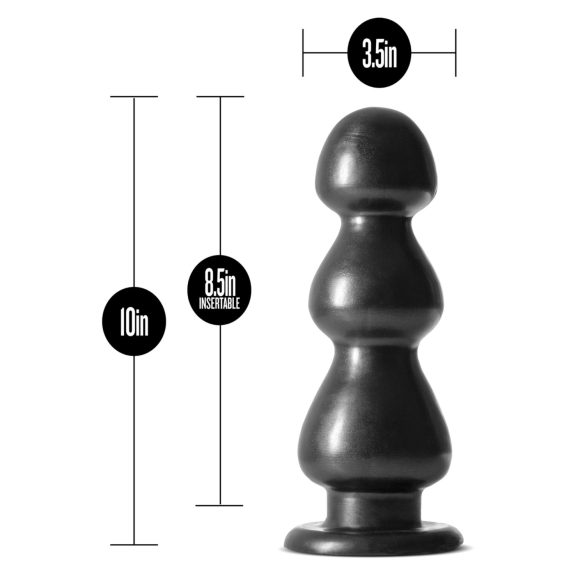 Blush Jet - stikla dildis ar piesūcekni un bumbiņām melns