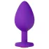 Temptasia M - anālais dildo ar zelta akmeni sirds formas violets vidējs