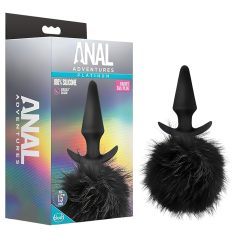   Anal Adventures Platinum - anālais stimulators ar truša asti melns