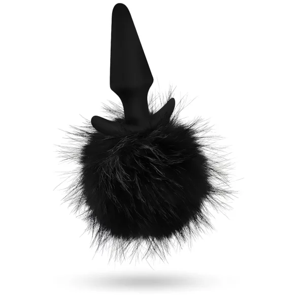 Anal Adventures Platinum - anālais stimulators ar truša asti melns