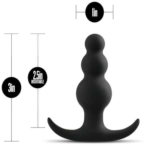 Anal Adventures Platinum - anālais plug ar bumbiņām melns