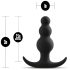 Anal Adventures Platinum - anālais plug ar bumbiņām melns