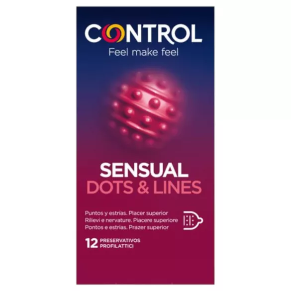 Control - prezervatīvi riboti un punkti, 12 gab.
