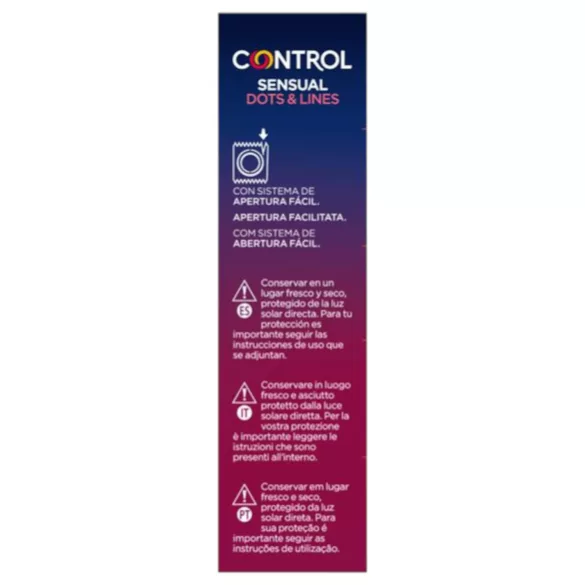 Control - prezervatīvi riboti un punkti, 12 gab.