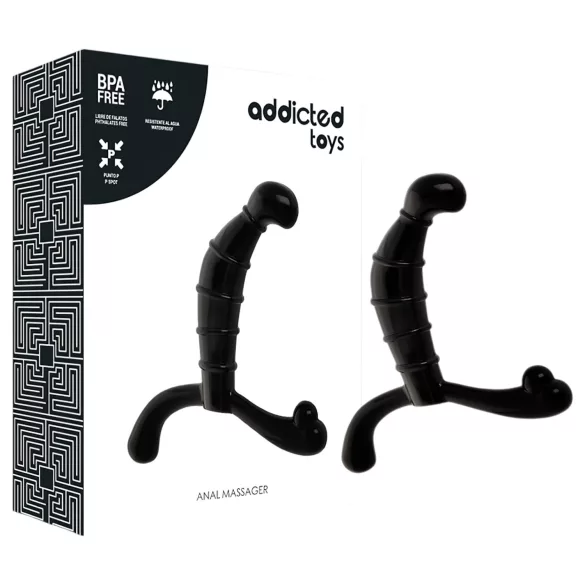 Addicted Toys - prostatas un starpenes masieris (melns) - 11,3 cm