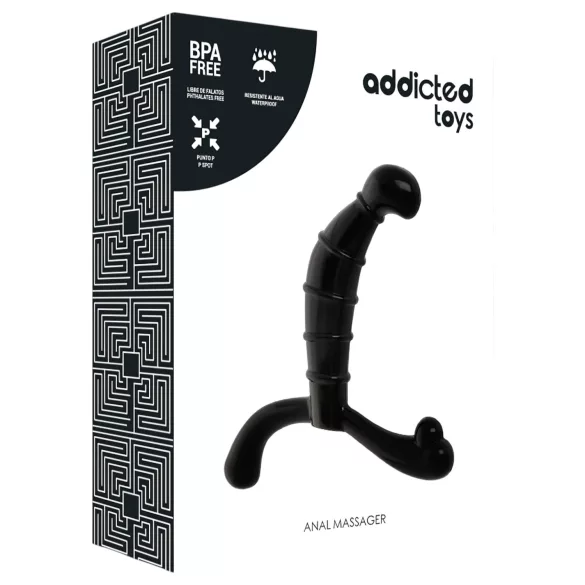 Addicted Toys - prostatas un starpenes masieris (melns) - 11,3 cm