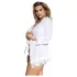 Subblime Queen Plus - mežģīņu halāta komplekts - balts (XL-2XL)