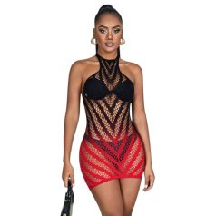   Subblime sieviešu necaurspīdīga tīkla mini kleita sarkana XS-M