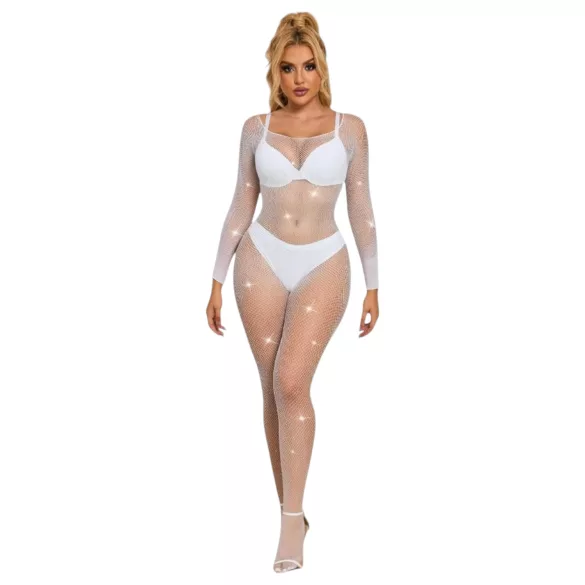 Subblime 952396 - mirdzošs kombinezons ar rhinestone - (balts) - S-L