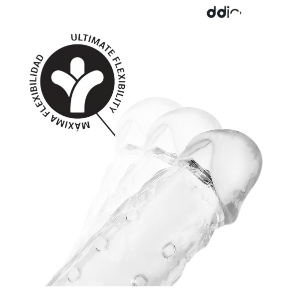 Addicted Toys - dzimumlocekļa uzmava ar sēklinieku gredzenu 23cm caurspīdīga