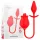 Intense Melanie - 2in1 vibrators ar kustīgu mēli klitoram sarkans
