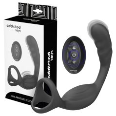   Addicted Toys - anālais vibrators ar dzimumlocekļa un sēklinieku gredzenu melns