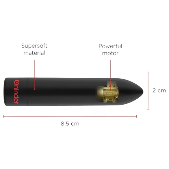 Oninder - lietotnes vadāms vibrators (melns)