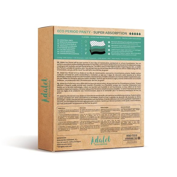 Adalet Natura Super - menstruālās biksītes melnas