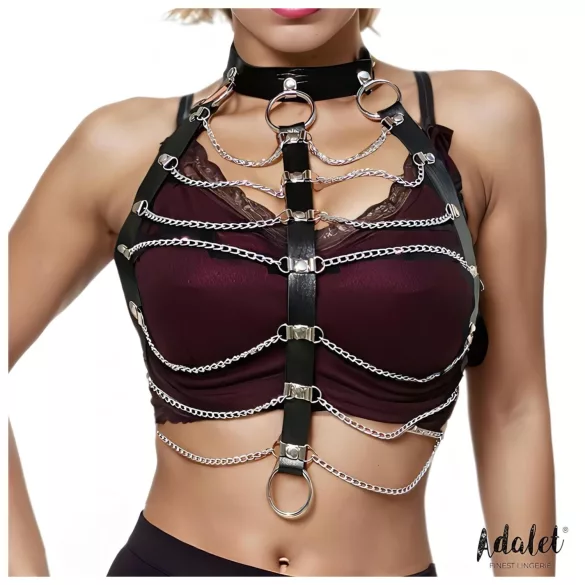 Adalet Hilda - vegāna ādas ķēžu hāms melns