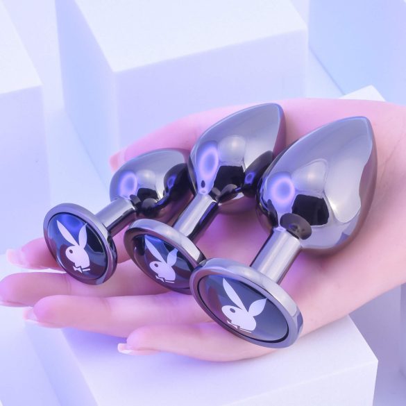 Playboy - anālais plug komplekts 3 gab sudraba