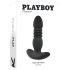 Playboy - uzlādējams anālais vibrators ar stumjošu funkciju melns