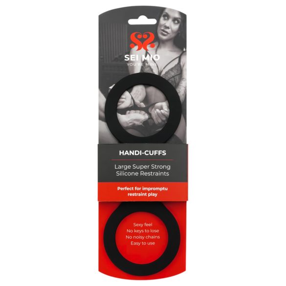 Sei Mio - silikona roku dzelži L melni