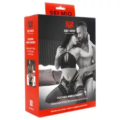Sei Mio - pievienojamais strap-on dildo ar jostu 15 cm melns