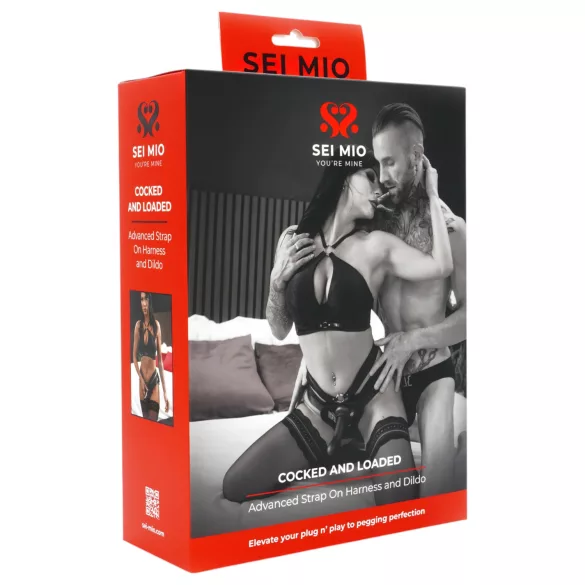 Sei Mio - pievienojamais strap-on dildo ar jostu 15 cm melns