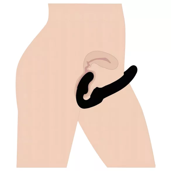 Strap U Revolver - strap-on dildo bez stiprinājuma jostas, melns