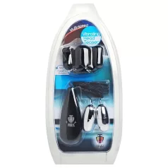   XR Brands - Trinity - cepurīte ar divām olām, dzimumlocekļa galviņas vibrators (melns-sudrabs)