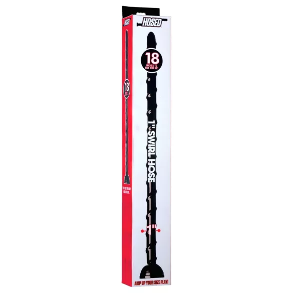 Hosed Swirl anālais dildo šaurs čūska 18 cm melns