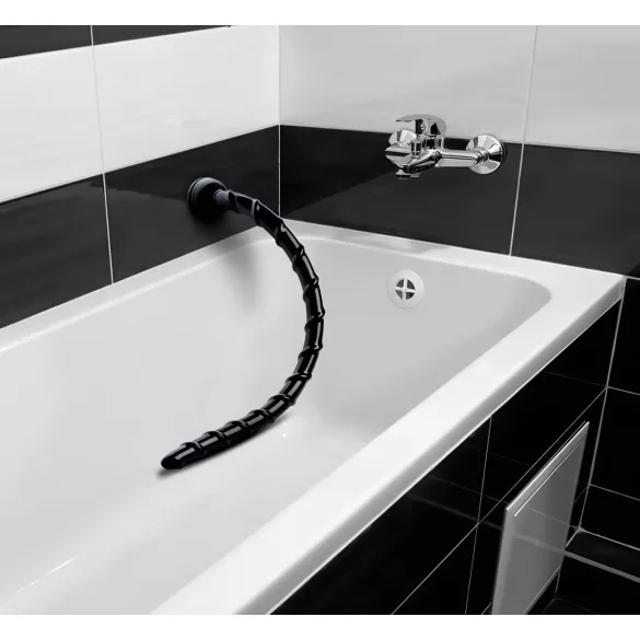 Hosed Swirl anālais dildo šaurs čūska 18 cm melns