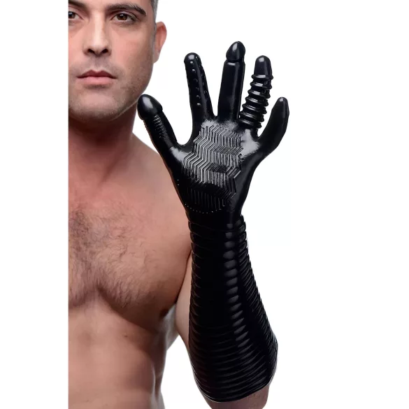 XR Brands - Pleasure Fister - teksturēta dūru cimds (melns)