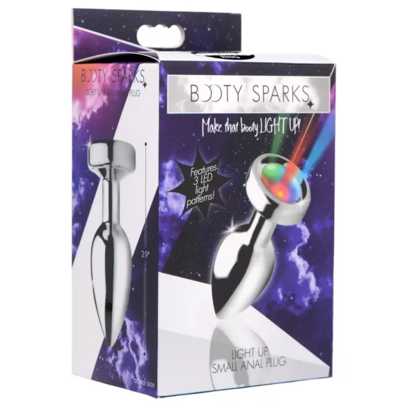 Booty Sparks - anālais spraudnis ar apgaismojumu mazs sudraba