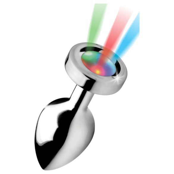 Booty Sparks - anālais plug ar apgaismojumu vidējs sudraba