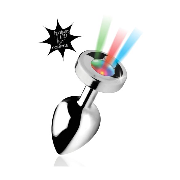 Booty Sparks - anālais spraudnis ar apgaismojumu liels sudraba