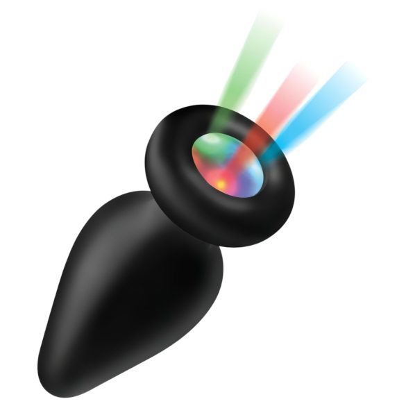 Booty Sparks - silikona anālais aizbāznis ar gaismu melns