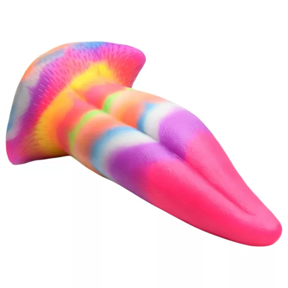 Creature Cocks dildo ar mēli, spīdošs silikons, 21 cm