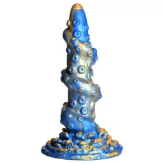 Creature Cocks Kraken - dildo ar spirālu 21cm zelta-zils