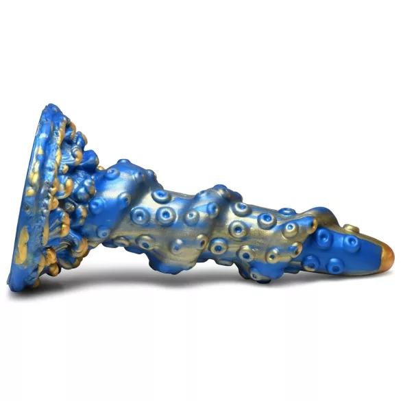 Creature Cocks Kraken - dildo ar spirālu 21cm zelta-zils