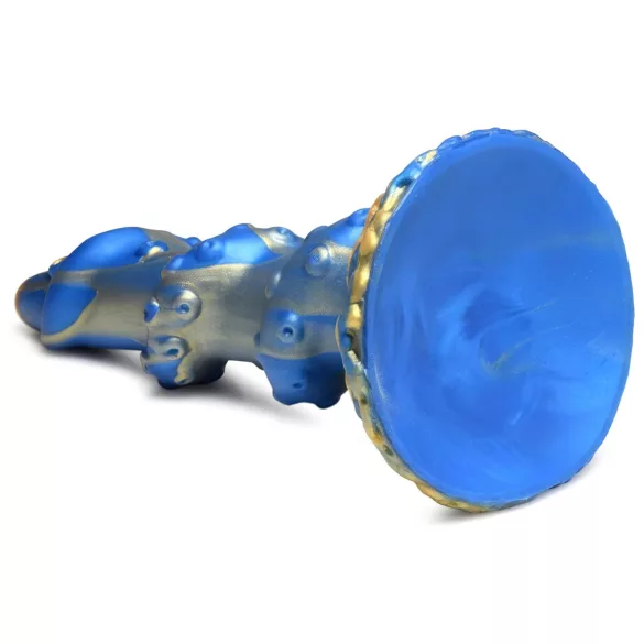 Creature Cocks Kraken - dildo ar spirālu 21cm zelta-zils