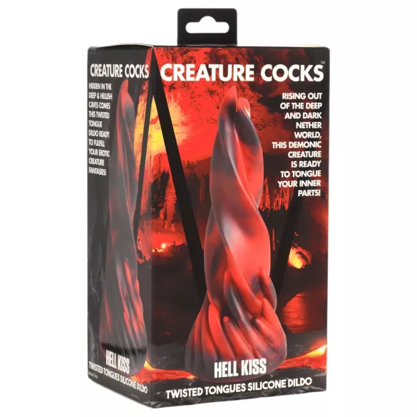 Creature Cocks silikona dildo ar skrūvētu formu 19cm sarkans