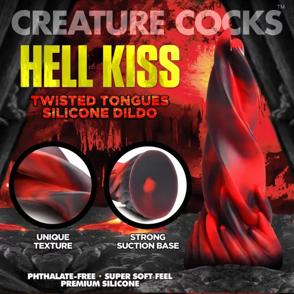 Creature Cocks silikona dildo ar skrūvētu formu 19cm sarkans