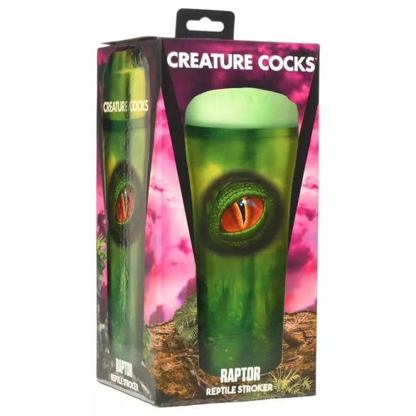 Creature Cocks Raptor - rāpuļa mākslīgā maksts futrālī (melni-zaļa)