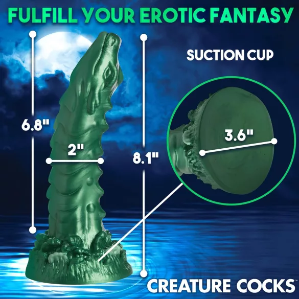 Creature Cocks Cockness Monster - dildo no silikona zaļš