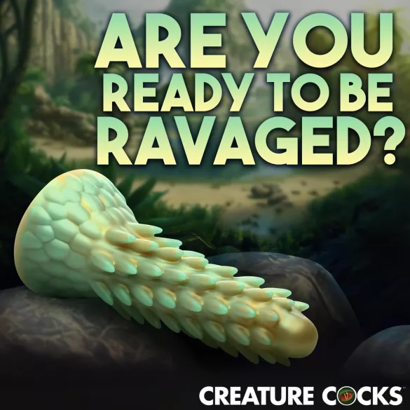 Creature Cocks Stegosaurus - silikona dildo 20cm zaļš