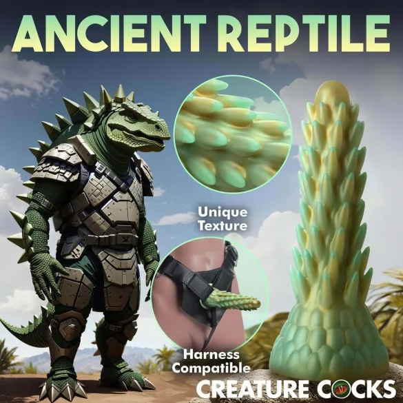 Creature Cocks Stegosaurus - silikona dildo 20cm zaļš