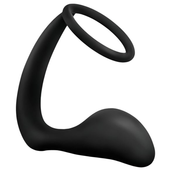 Anal Adventures Platinum - anālais dildo ar dzimumlocekļa gredzenu melns