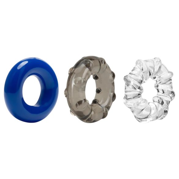 Stay Hard - erekcijas gredzenu komplekts 3 gab krāsaini