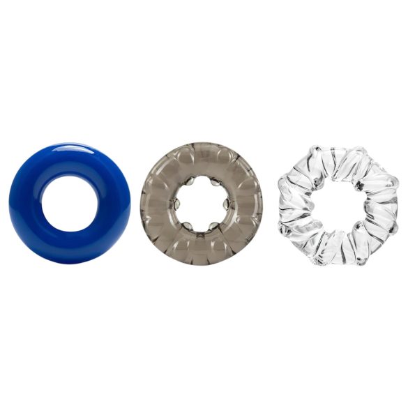 Stay Hard - erekcijas gredzenu komplekts 3 gab krāsaini