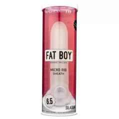   Perfect Fit - Fat Boy Micro Ribbed - dzimumlocekļa uzmava (17 cm, balta)