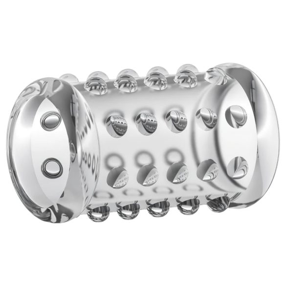 Stay Hard - dzimumlocekļa uzmava ar punktiem caurspīdīga