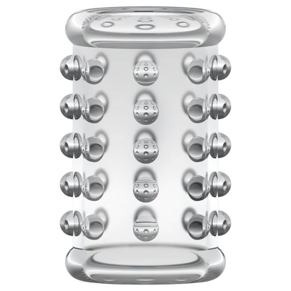 Stay Hard - dzimumlocekļa uzmava ar punktiem caurspīdīga