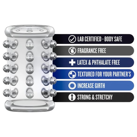 Stay Hard - dzimumlocekļa uzmava ar punktiem caurspīdīga